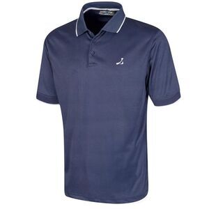 Under Par Mens Waffle Knit Polo Shirt / Navy